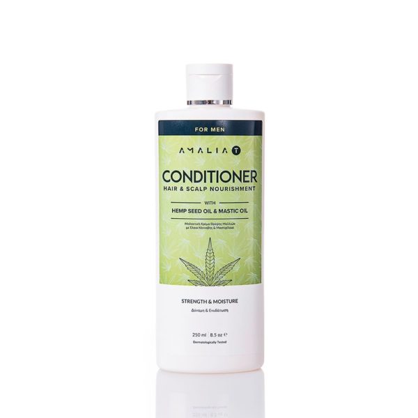 Hair Conditioner AMALIA – T for men with Hemp Seed Oil and Mastic Oil protects the skin and enhances hair growth.